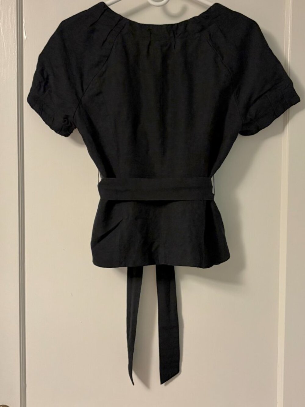 Ann Taylor Loft vintage belted button up blouse linen blend classic size 6 - Picture 4 of 10